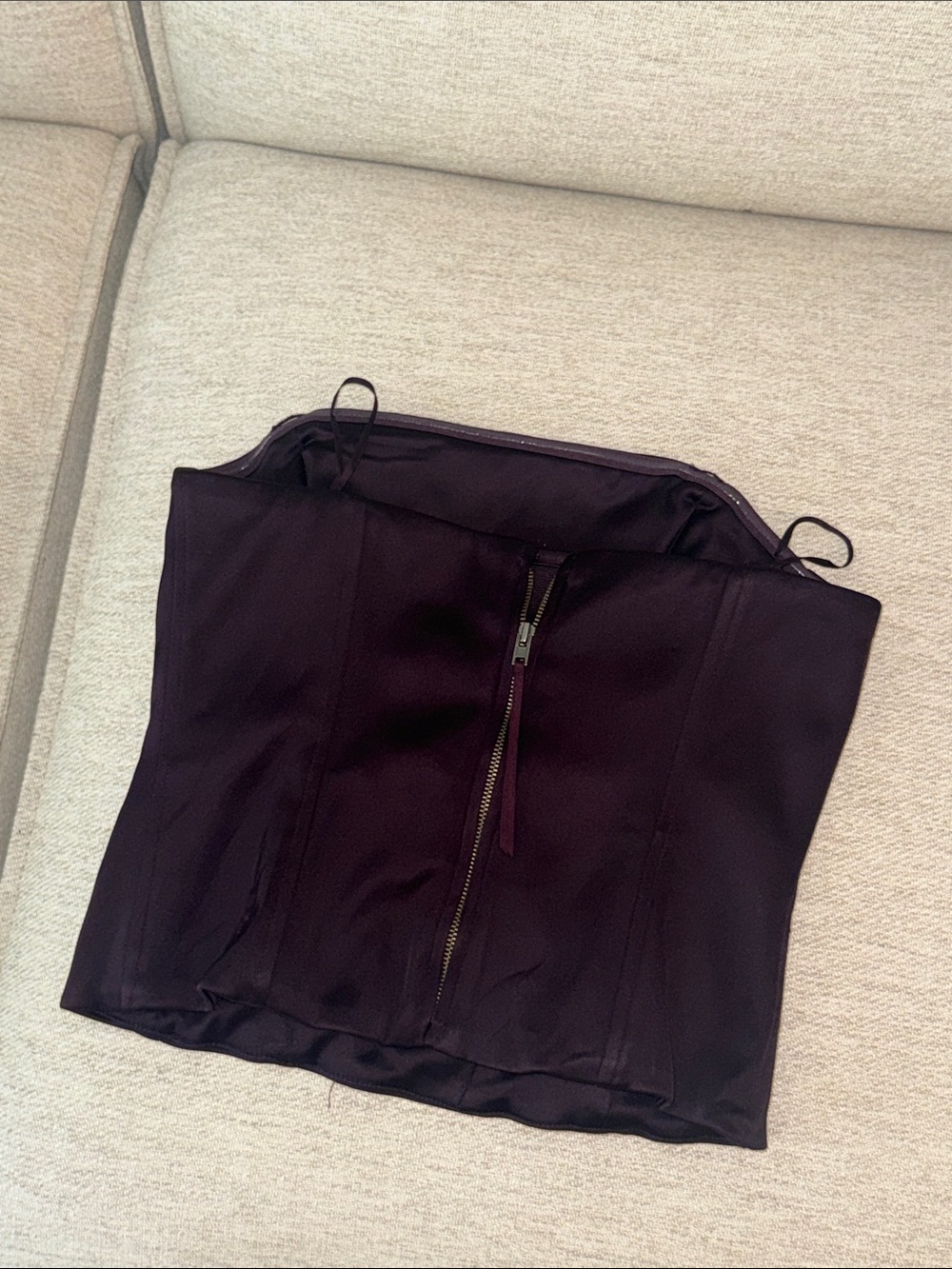 Aritzia TEN Satin top in Plum - Picture 3 of 5